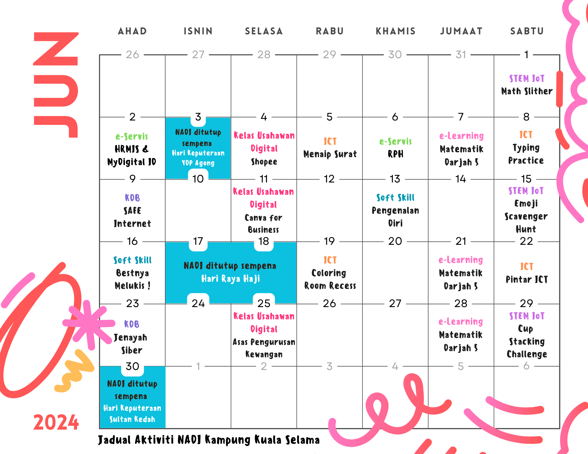 JADUAL AKTIVITI JUN 2024 NADI KG KUALA SELAMA