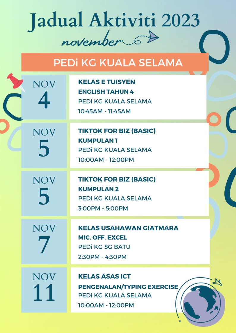 Jadual Aktiviti 112023 PEDi KG KUALA SELAMA 1