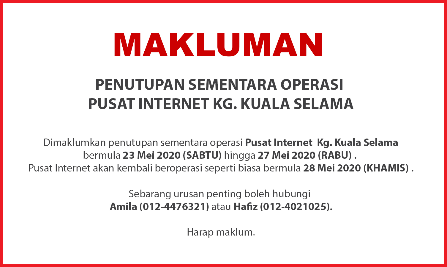 NOTIS PENUTUPAN PI 220520